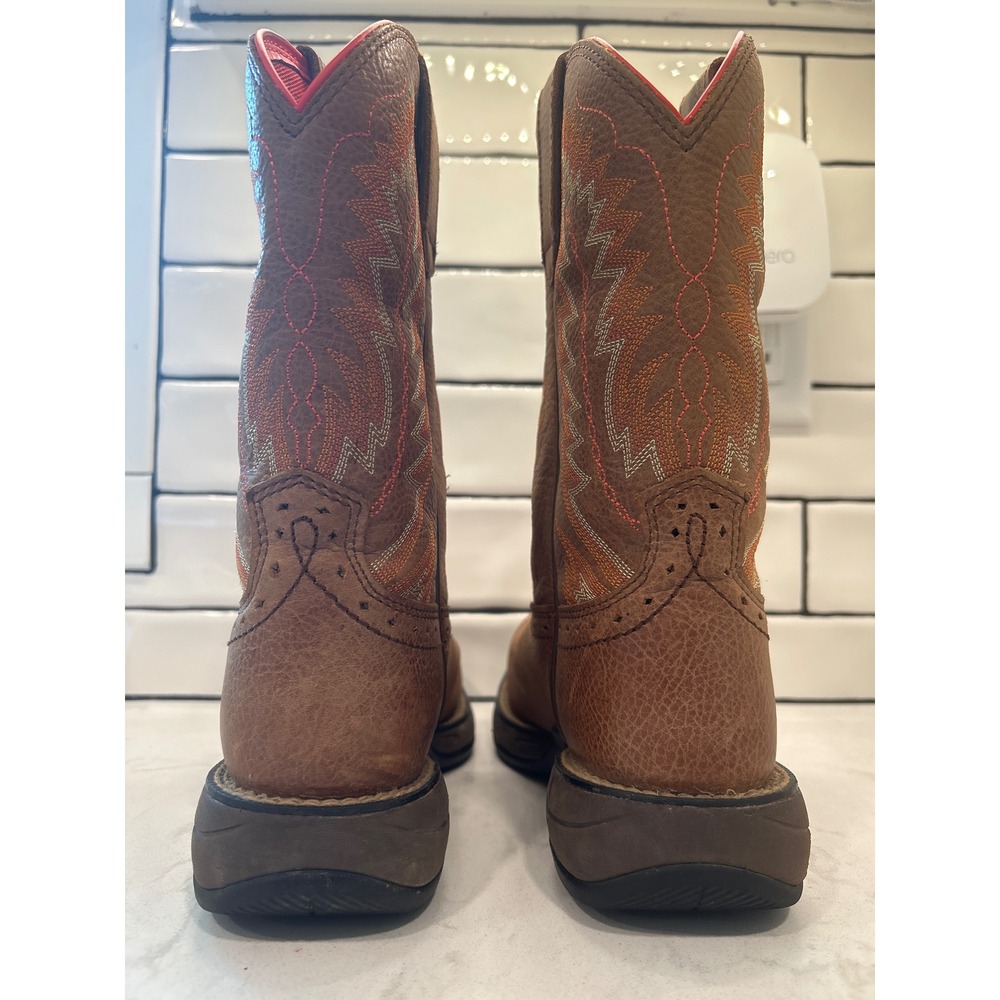 Shyanne Women's Comp Toe Western Rodeo Cowgirl Work Boots Brown Leather Size 8B - Picture 4 of 11